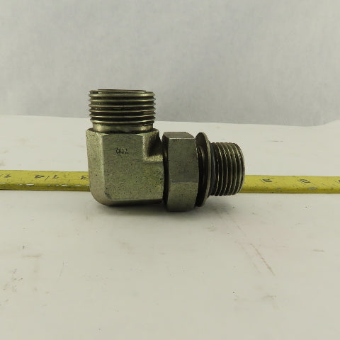 12MFFOR-12MB 1-1/16-12 (-12) O-Ring Boss x 1-3/16-12(-14) O-Ring Face Elbow 90°