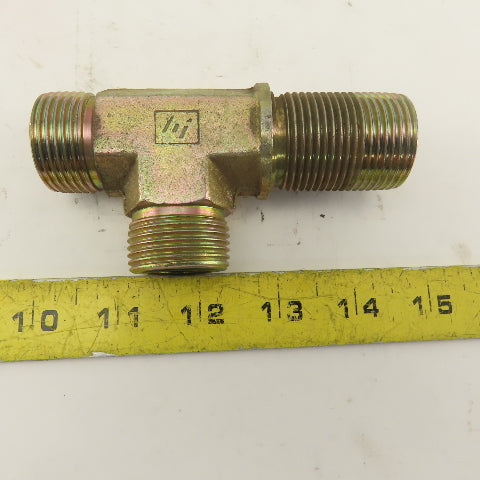 1-3/16-12 (-14) O-Ring Face Hydraulic Male Bulkhead Run Tee Steel