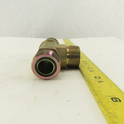 1-3/16-12 (-14) O-Ring Face Hydraulic Male Bulkhead Run Tee Steel