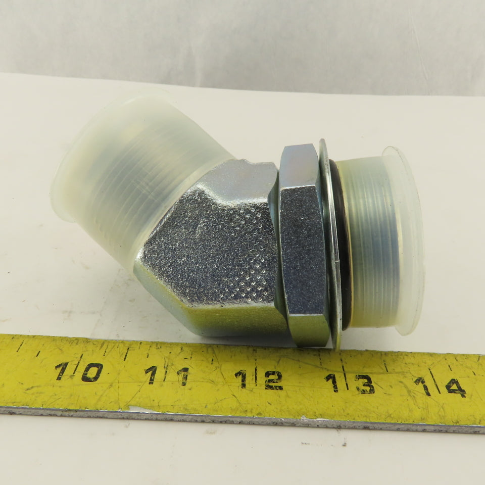 24MB-24MJ45 1-7/8-12  Male O-Ring Boss x 1-7/8-12 JIC 37° Flare Male 45° Elbow