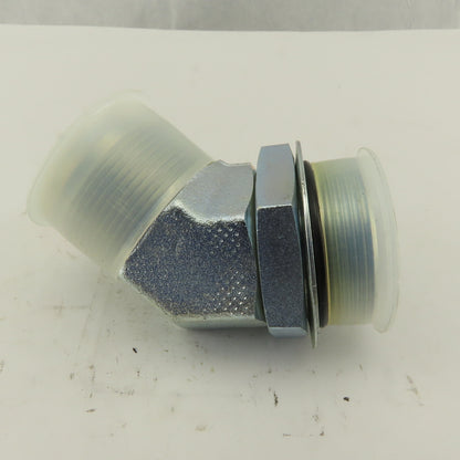 24MB-24MJ45 1-7/8-12  Male O-Ring Boss x 1-7/8-12 JIC 37° Flare Male 45° Elbow