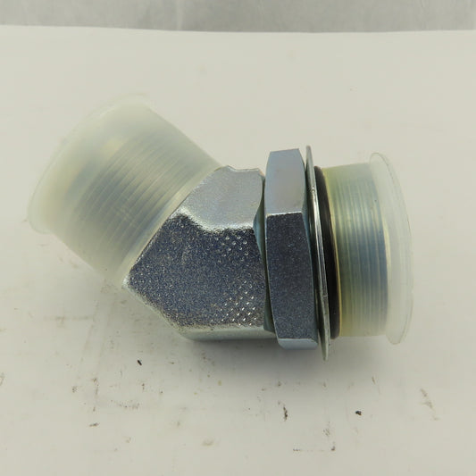 24MB-24MJ45 1-7/8-12  Male O-Ring Boss x 1-7/8-12 JIC 37° Flare Male 45° Elbow