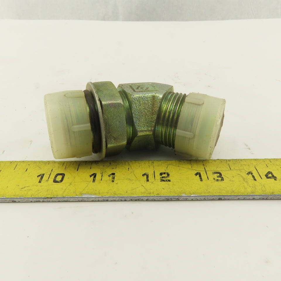 1-3/16-12 (-14) O-Ring Boss  x 1-3/16-12 JIC Flare 45° Elbow