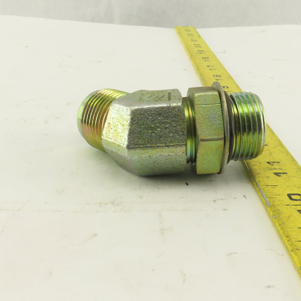 1-3/16-12 (-14) O-Ring Boss  x 1-3/16-12 JIC Flare 45° Elbow
