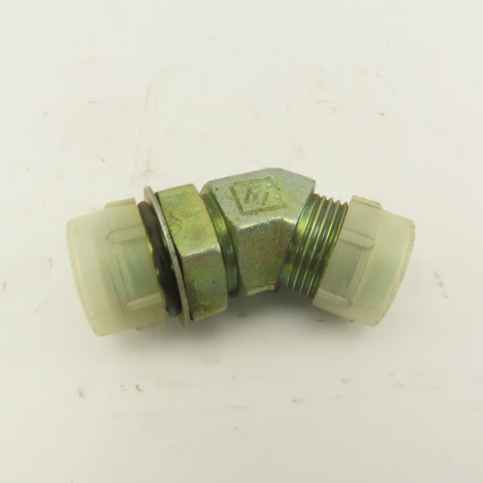 1-3/16-12 (-14) O-Ring Boss  x 1-3/16-12 JIC Flare 45° Elbow
