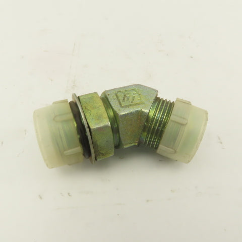 1-3/16-12 (-14) O-Ring Boss  x 1-3/16-12 JIC Flare 45° Elbow