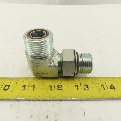 3/4-14 O-Ring Face Male x 7/8-14 (-10) O-Ring Boss Hydraulic Fitting 90° Elbow