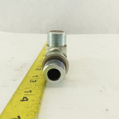 3/4-14 O-Ring Face Male x 7/8-14 (-10) O-Ring Boss Hydraulic Fitting 90° Elbow