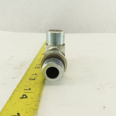 3/4-14 O-Ring Face Male x 7/8-14 (-10) O-Ring Boss Hydraulic Fitting 90° Elbow