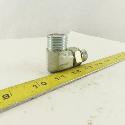 3/4-14 O-Ring Face Male x 7/8-14 (-10) O-Ring Boss Hydraulic Fitting 90° Elbow