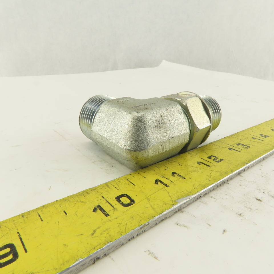 3/4-14 O-Ring Face Male x 7/8-14 (-10) O-Ring Boss Hydraulic Fitting 90° Elbow