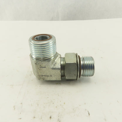 3/4-14 O-Ring Face Male x 7/8-14 (-10) O-Ring Boss Hydraulic Fitting 90° Elbow