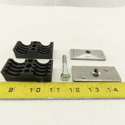 Hydac HRZ 3 A 19-19PP UNC 3/4" Twin Tube Clamp Lot Of 3