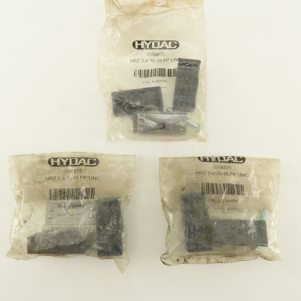 Hydac HRZ 3 A 19-19PP UNC 3/4" Twin Tube Clamp Lot Of 3