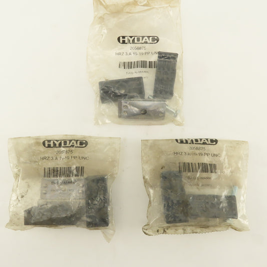 Hydac HRZ 3 A 19-19PP UNC 3/4" Twin Tube Clamp Lot Of 3
