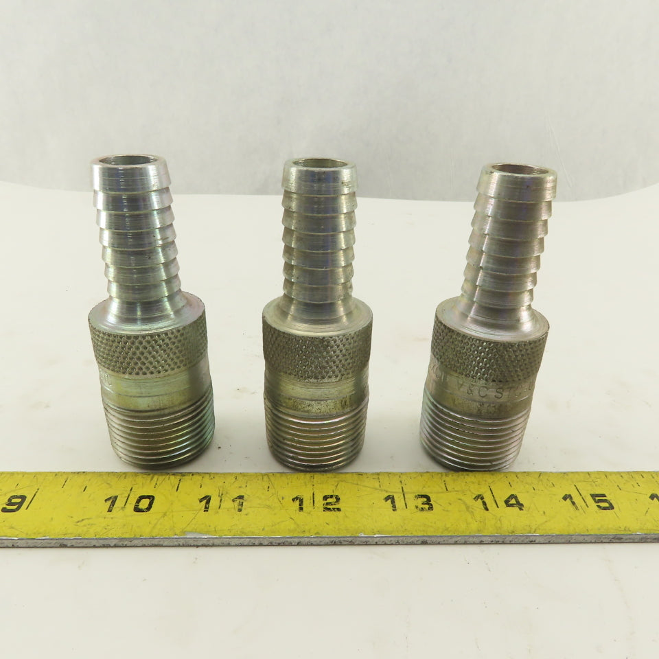 Dixon STC-0510 1" NPT x 3/4" Hose Barb King Combination Nipple Lot Of 3