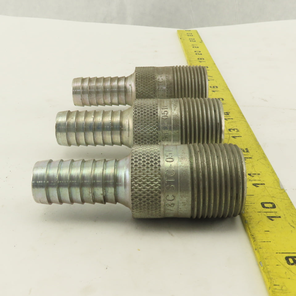 Dixon STC-0510 1" NPT x 3/4" Hose Barb King Combination Nipple Lot Of 3