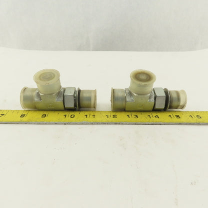 7/8-14 (-10) O-Ring Boss x 5/8 (-10) x 5/8 (-10) Male Tee Hydraulic  Lot Of 2