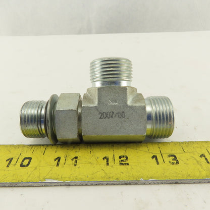 7/8-14 (-10) O-Ring Boss x 5/8 (-10) x 5/8 (-10) Male Tee Hydraulic  Lot Of 2