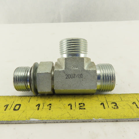 7/8-14 (-10) O-Ring Boss x 5/8 (-10) x 5/8 (-10) Male Tee Hydraulic  Lot Of 2