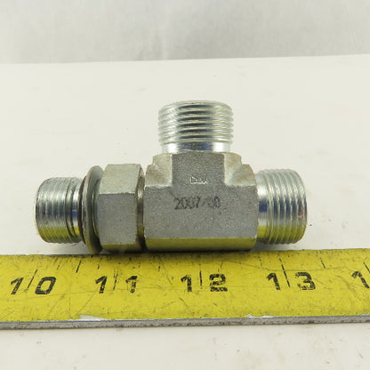 7/8-14 (-10) O-Ring Boss x 5/8 (-10) x 5/8 (-10) Male Tee Hydraulic  Lot Of 2