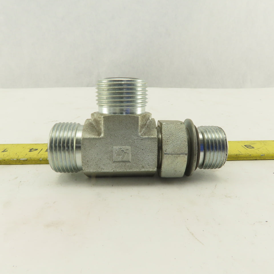 7/8-14 (-10) O-Ring Boss x 5/8 (-10) x 5/8 (-10) Male Tee Hydraulic  Lot Of 2