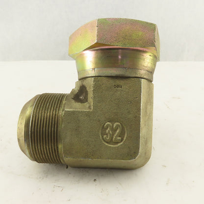 Brennan 2-1/2-12 (-32) Female Swivel JIC x 2-1/2-12 Male JIC Adapter 90° Elbow
