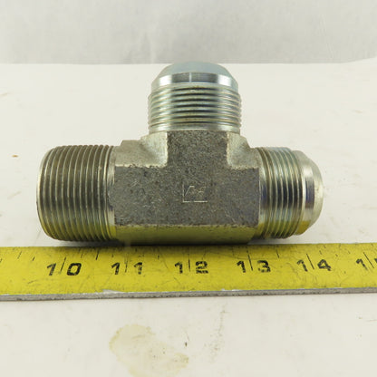 1-1/4-11 Male X 1-5/8-12 JIC Male Run Tee Hydraulic Fitting