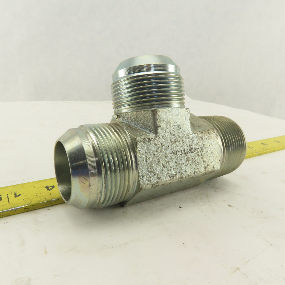 1-1/4-11 Male X 1-5/8-12 JIC Male Run Tee Hydraulic Fitting