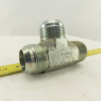 1-1/4-11 Male X 1-5/8-12 JIC Male Run Tee Hydraulic Fitting