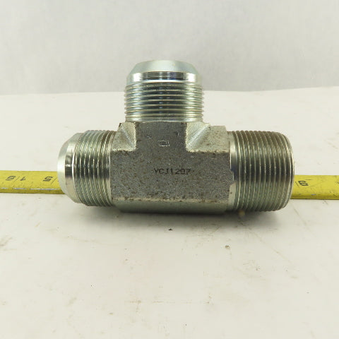 1-1/4-11 Male X 1-5/8-12 JIC Male Run Tee Hydraulic Fitting