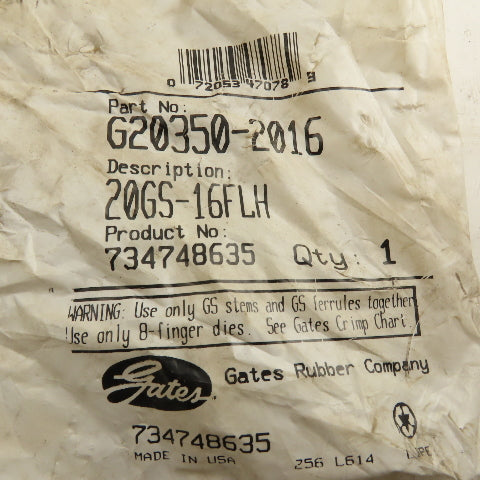 Gates 20GS-16FLH 1-7/8" Flange Split Clamp Hydraulic Fitting 1-1/4" Hose Barb