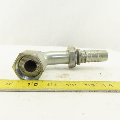 Gates 7347 3255 1-7/16 Female Flat Face Swivel 1" Hose Barb 90° Elbow
