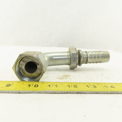 Gates 7347 3255 1-7/16 Female Flat Face Swivel 1" Hose Barb 90° Elbow