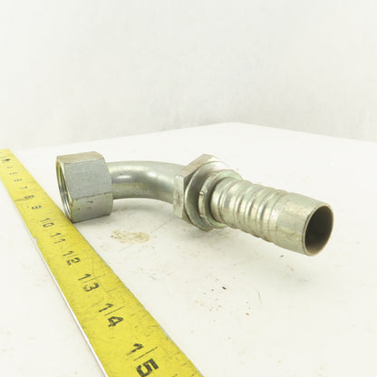 Gates 7347 3255 1-7/16 Female Flat Face Swivel 1" Hose Barb 90° Elbow