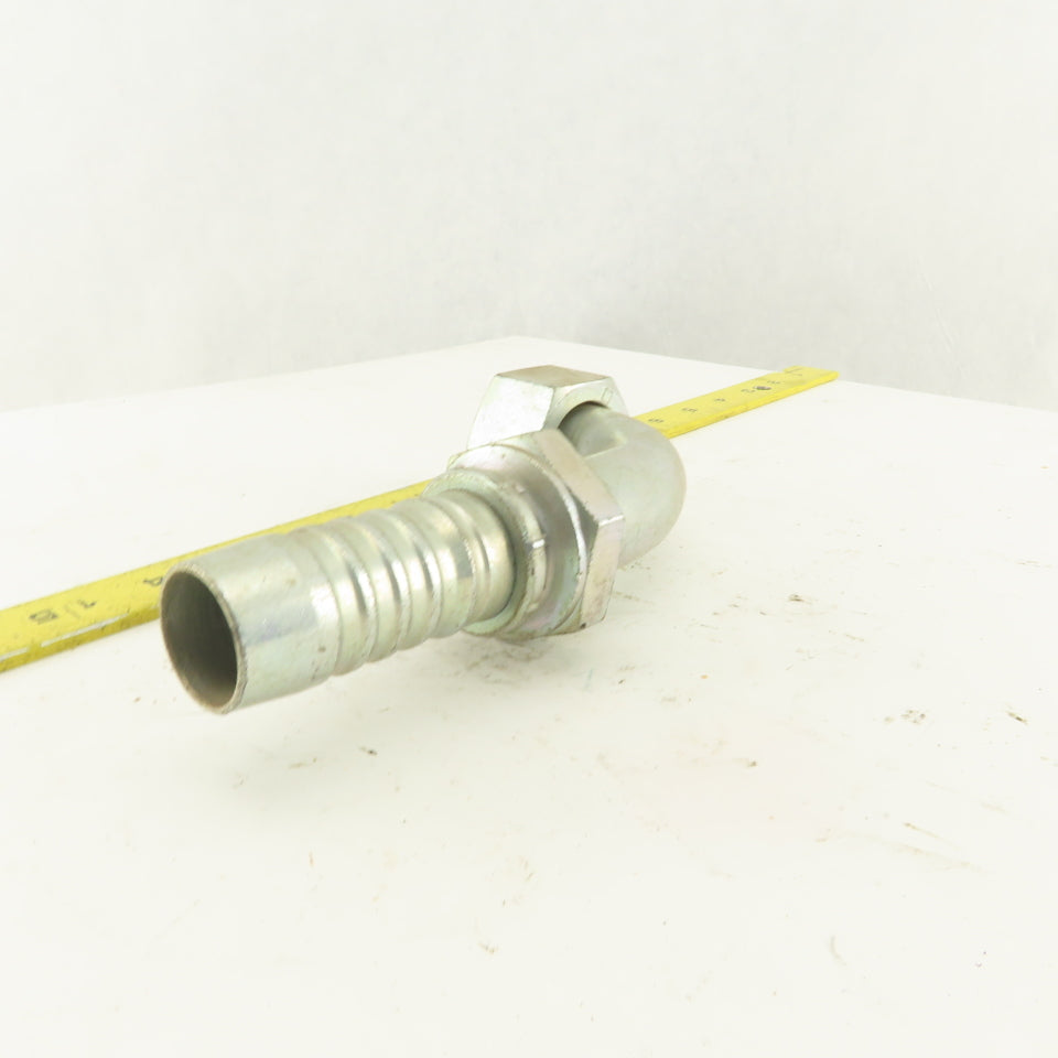 Gates 7347 3255 1-7/16 Female Flat Face Swivel 1" Hose Barb 90° Elbow