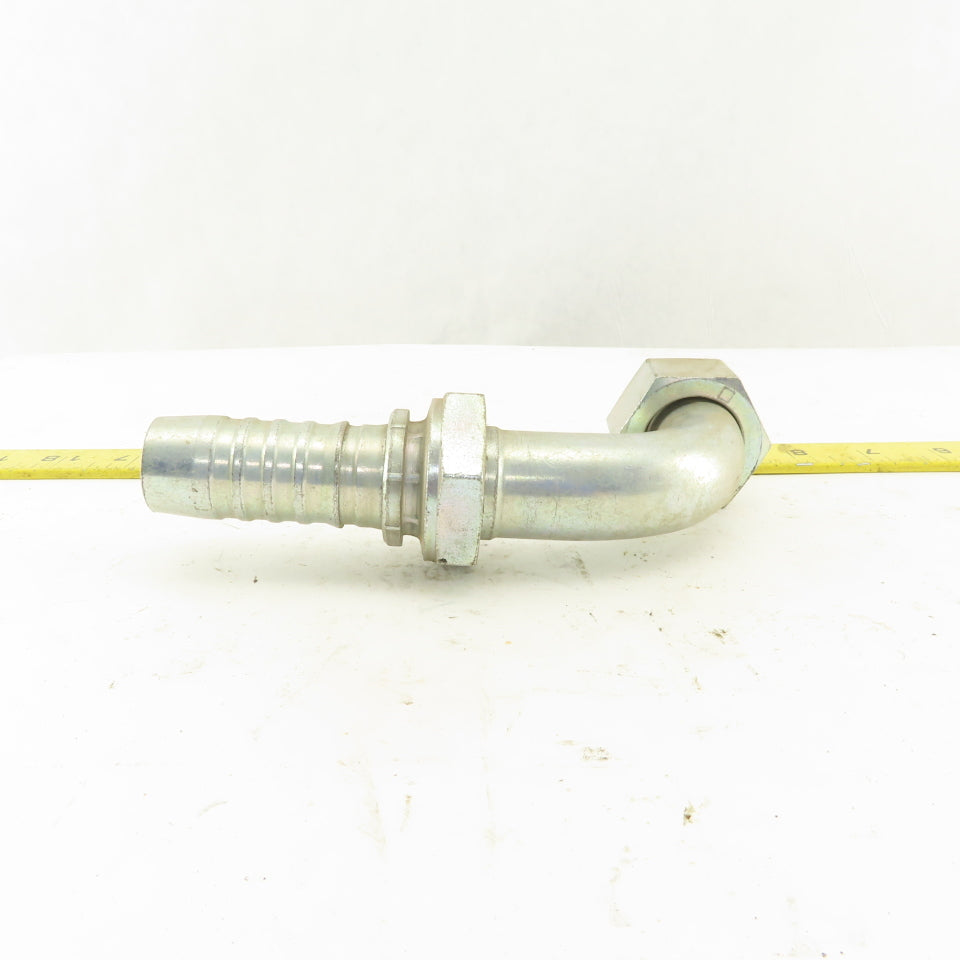 Gates 7347 3255 1-7/16 Female Flat Face Swivel 1" Hose Barb 90° Elbow