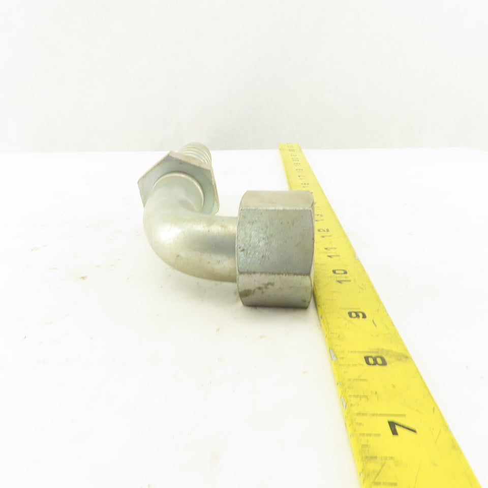 Gates 7347 3255 1-7/16 Female Flat Face Swivel 1" Hose Barb 90° Elbow