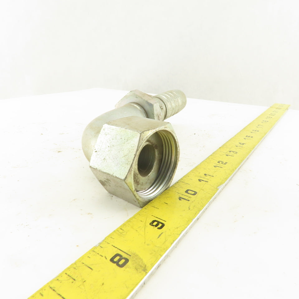 Gates 7347 3255 1-7/16 Female Flat Face Swivel 1" Hose Barb 90° Elbow