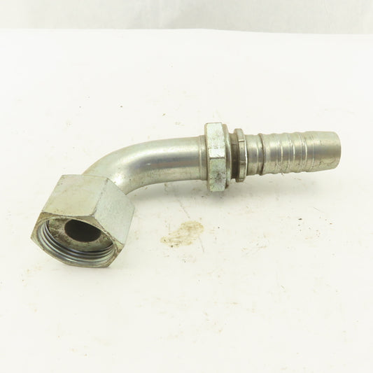 Gates 7347 3255 1-7/16 Female Flat Face Swivel 1" Hose Barb 90° Elbow