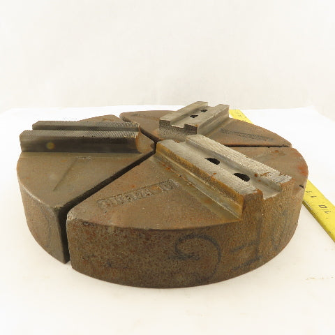 Cast Iron Serrated 10" Round Lathe Chuck Jaws 3pc Set