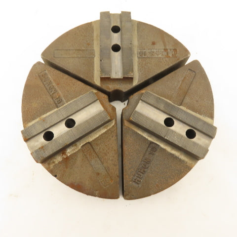 Cast Iron Serrated 10" Round Lathe Chuck Jaws 3pc Set