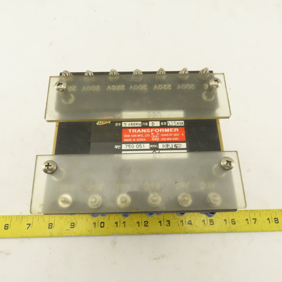 Bum Han BH3B-0.15D2221 220V Primary 21V Secondary 0.15kVa 3Ph Transformer