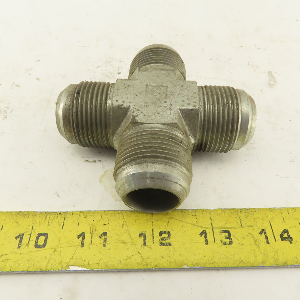 1-5/16-12 (-16) JIC Flare Cross 4 Way Male Hydraulic Fitting