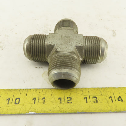 1-5/16-12 (-16) JIC Flare Cross 4 Way Male Hydraulic Fitting