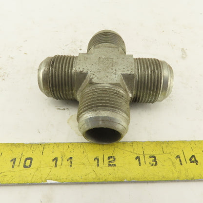 1-5/16-12 (-16) JIC Flare Cross 4 Way Male Hydraulic Fitting