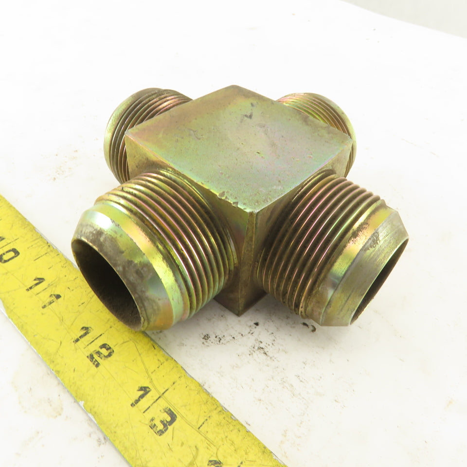 20MJ 1-5/8-12 (-20) Male JIC Hydraulic Union 4 Way Tee