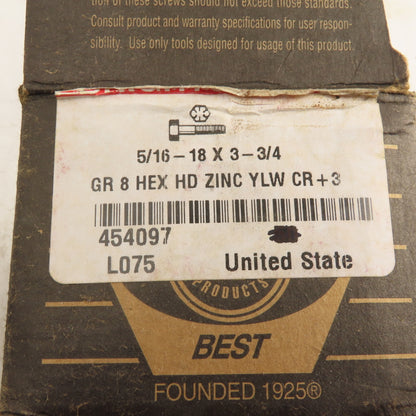 Brighton 5/16-18 UNC, 3-3/4" Length Under Head Hex Head Cap Screw Lot of 38