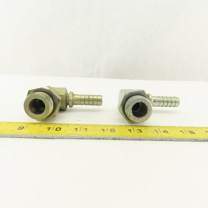 Gates 1-1/16-12 (-12) O-Ring Boss Swivel Male x 1/2 Hose Barb 90° Elbow Lot Of 2