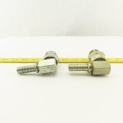Gates 1-1/16-12 (-12) O-Ring Boss Swivel Male x 1/2 Hose Barb 90° Elbow Lot Of 2